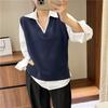 V-neck Knitted Vest for Women In Autumn Loose Vest Lazy Style Layering Over Sleeveless Waistcoat and Waistcoat