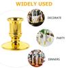20 Pcs Golden Electronic Holders Stable Base Decorative Pillar Centerpieces Wedding Candlestick Holders Indoor Tealight
