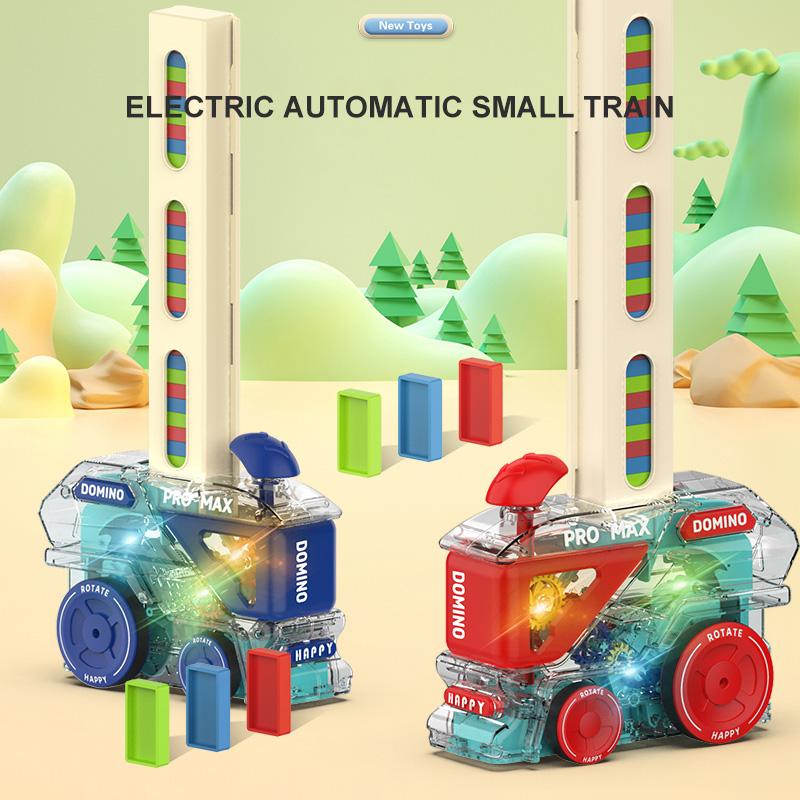 Автоматический укладчик домино Электрический поезд Интеллектуальные развивающие игрушки Сделай сам Набор разноцветных домино Игра для детей Головоломка Подарок