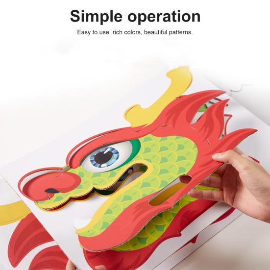 1 Set Dragon Dance Toy Chinese Tradition-inspired Toy DIY Dragon Dance Kit for New Year Party Decoration