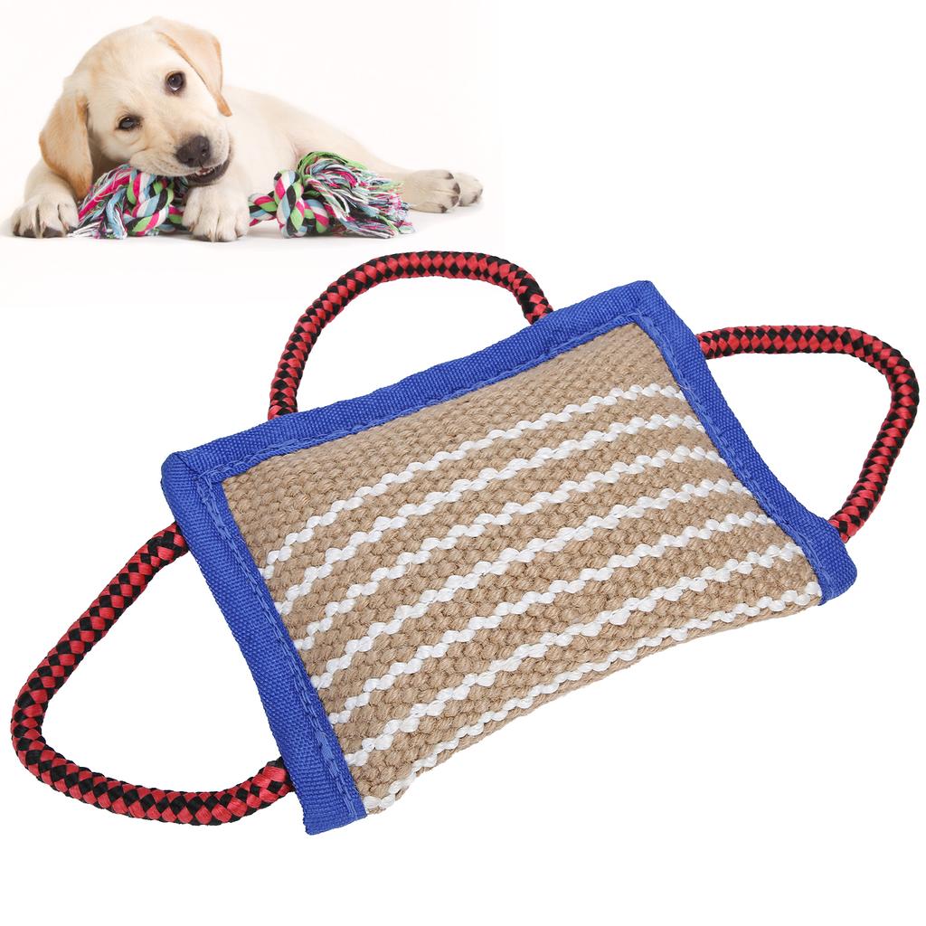 Льняной мешок для чистки зубов домашних животных, жевательная интерактивная обучающая игрушка для укусов для собак