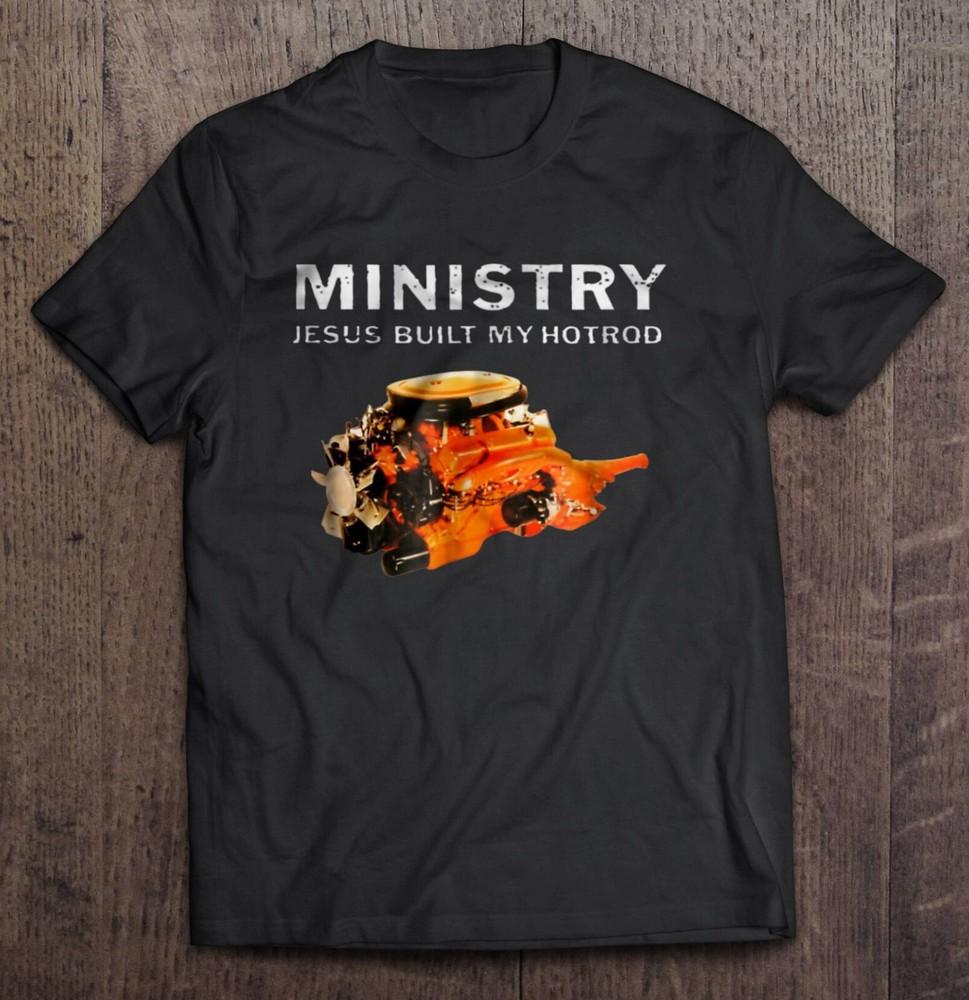 Футболка с принтом Ministry Jesus Built My Hotrod американская смешная футболка РАЗМЕР S-5XL Унисекс Футболка