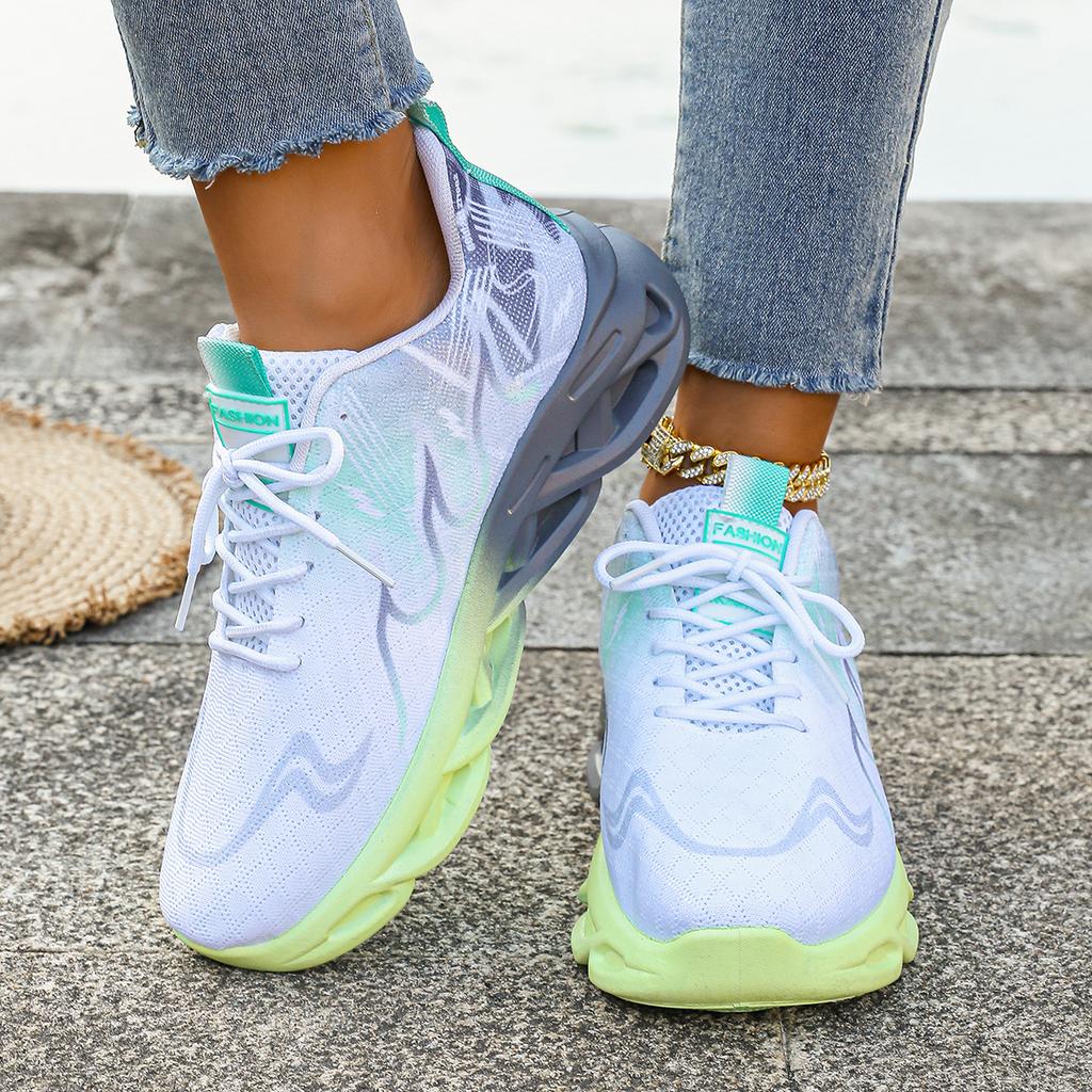 Женские кроссовки 2025 года, новые модные дышащие кроссовки, удобные кроссовки, женская сетчатая ткань, шнуровка, женская обувь, женская обувь