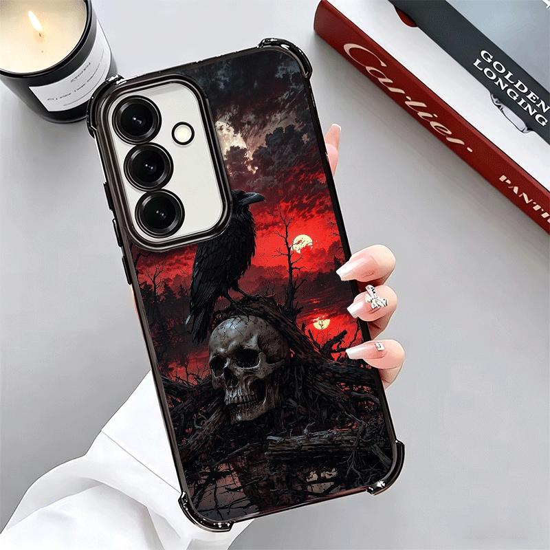 Gothic Vampire Scarlet Art Plating Phone Case For Samsung A17 A07 A37 A57 A16 A56 A15 A55 A14 A54 A13 A53 A26 A36 A25 A35 A24 A3