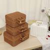Retro Weave Rattan Storage Box Household Wedding Suitcase ‘ Jewelry Cosmetic Storage Case Wedding