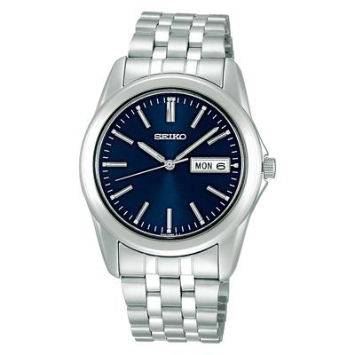 Мужские кварцевые часы Seiko Selection SCXC011 с синим циферблатом, серебристые