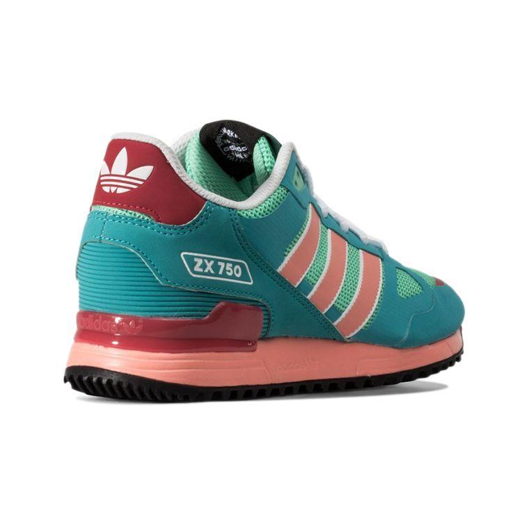 Adidas Originals ZX 750 Удобные низкие кроссовки для повседневной носки Женские кроссовки Бирюзовые AQ3348