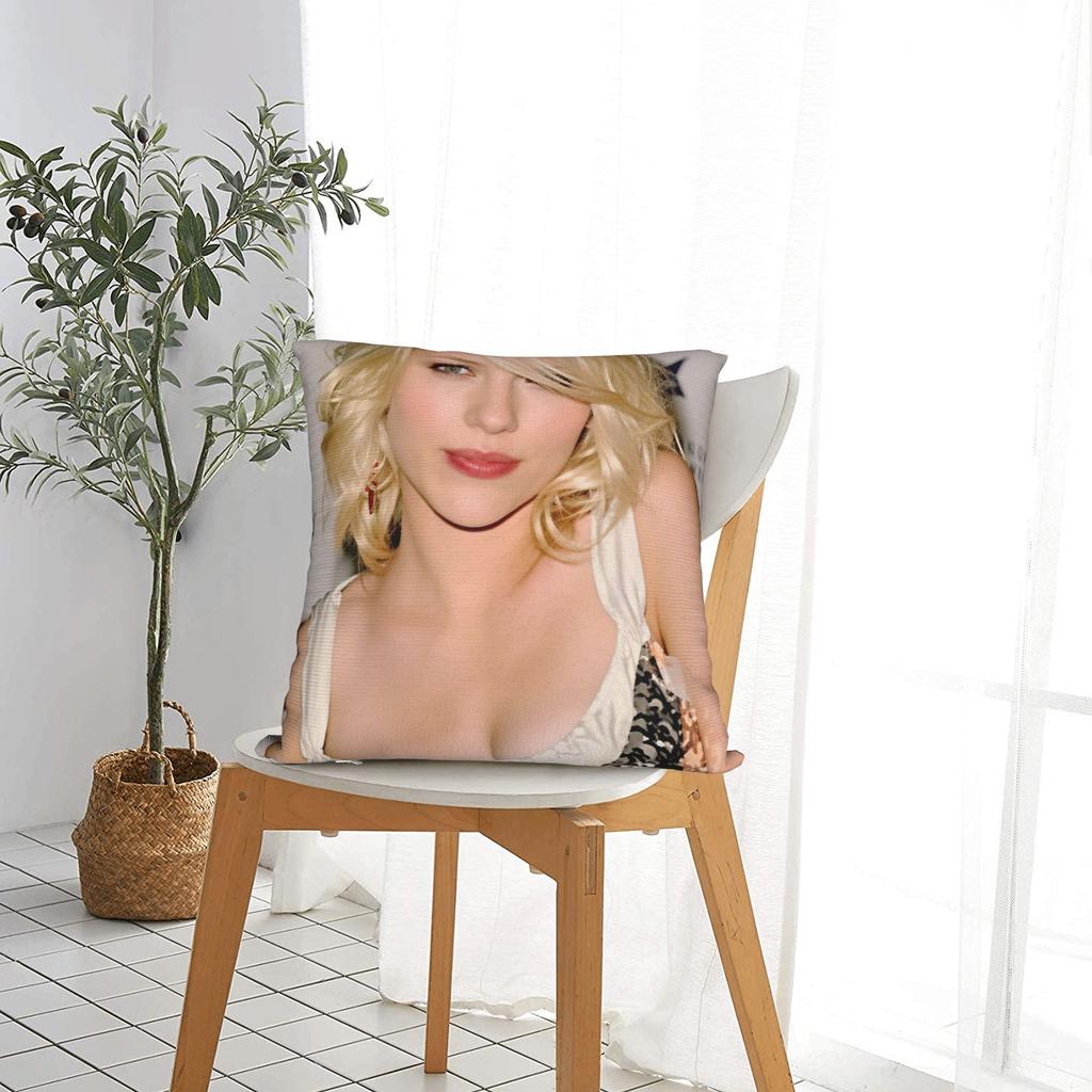 Scarletts Johanssons Pillow Case American Actor Soft Pillow Cover Cute Funny Pillowcases For Living Room Chair