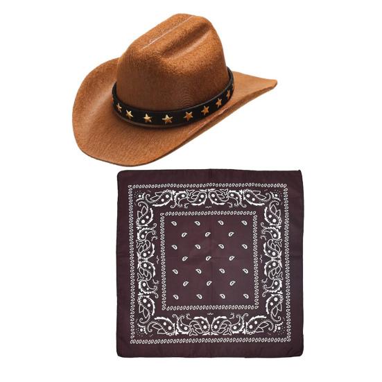 Костюм ковбоя для крыльца гуся, ковбойская шляпа в стиле вестерн с банданой, праздничный костюм гуся для 23-дюймовой/17-дюймовой цементной статуи гуся