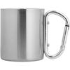 Glass "Alps" 200 ml insulated mug with carabiner Silver