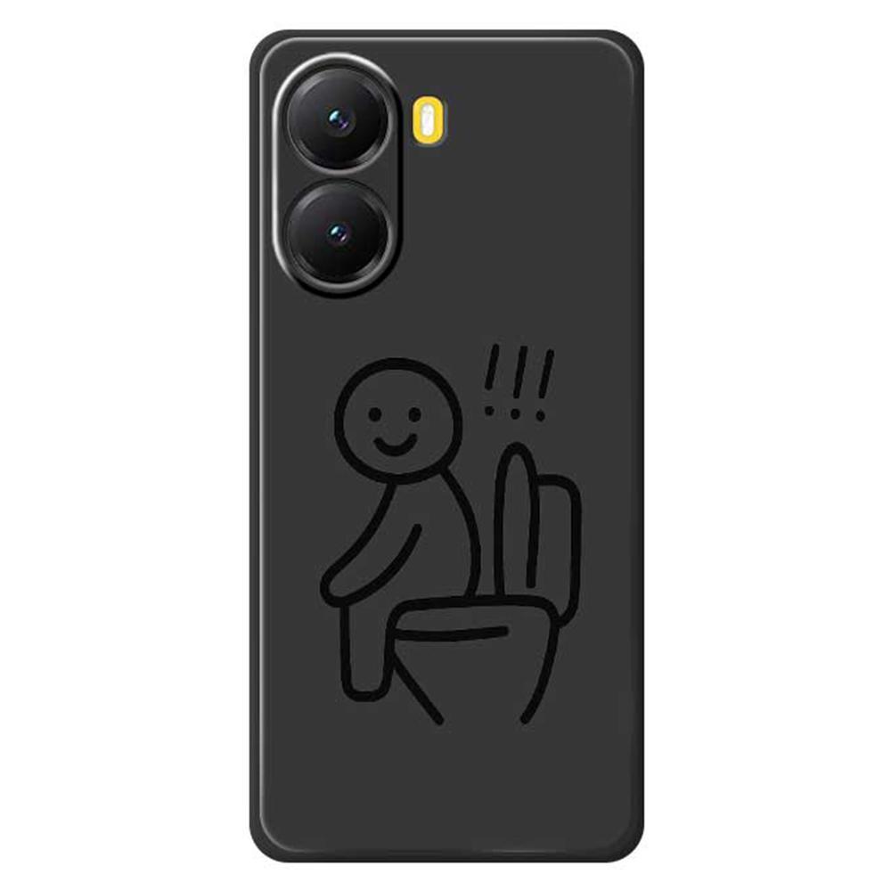 For Xiaomi Redmi Turbo 4 5G/Poco X7 Pro 5G Case Stickman Toilet Pattern Printing Straight Edge TPU Phone Back Cover