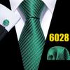 Barry.Wang Mens Novelty Plaid Striped Neckties Handkerchief Cufflinks Set Formal Casual Business