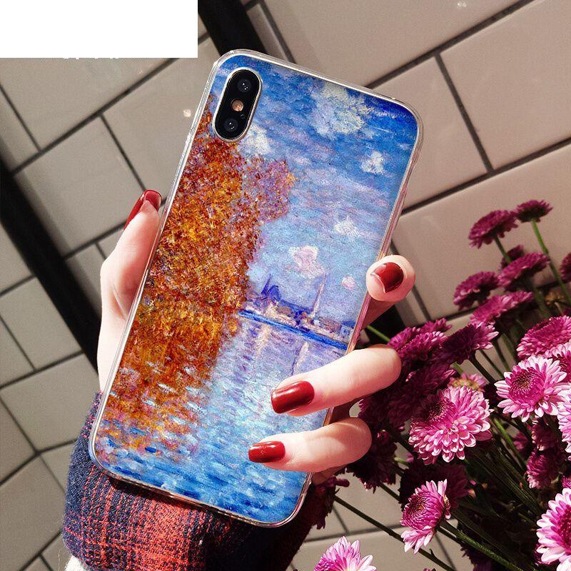 Claude Monet Art Painting TPU Soft Phone Case for Apple iPhone 11 12 13 Pro Max 8 7 6 6S Plus X XS MAX 5 5S SE XR Cellphones