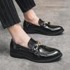 Men's Loafers Large Size Foreign Trade New Men's Business Dress Casual Leather Shoes Glossy Fringed Small Leather Shoes