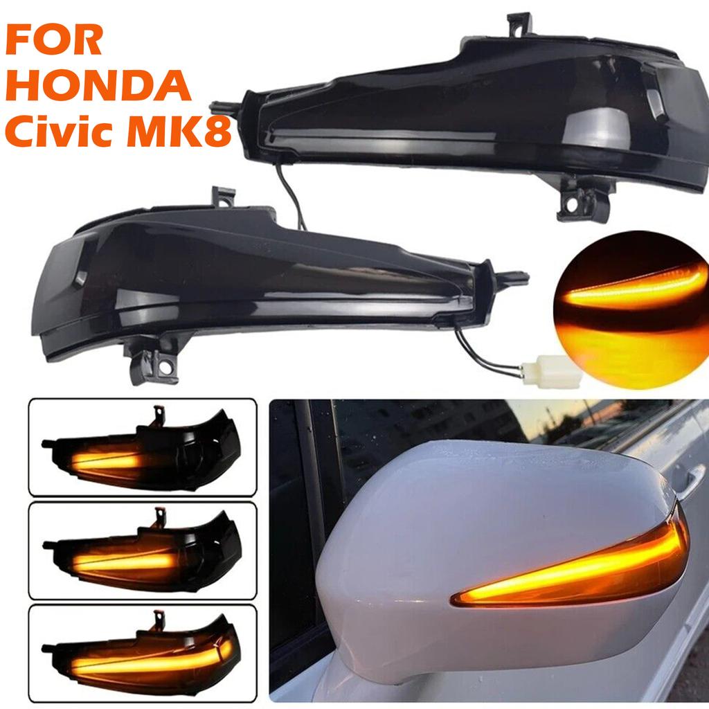 2Pcs Side Mirror Sequential Turn Signal Light For Honda Civic Mk8 Sedan FD1 FD2 FD3 2D 4D FA 1 2 3 4