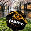 Custom Name Personalized Borussia Dortmund Print Umbrella, Auto Open Close, 8‑Rib Sturdy Frame, Commute Camping Hiking Use, Birthday Gift