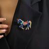 1/3Pcs Brooch Pin Vintage Enamel Horse Design Brooch Zinc Alloy Horse Ornament Christmas Costume Accessory