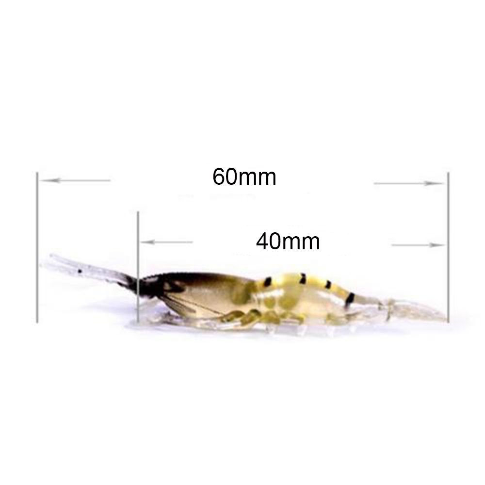 10Pcs New Soft Biomimetic Sea Fishing Prawn Lure Hook Worm Silicone Shrimp Fake Bait