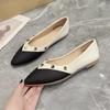 Новые женские туфли на плоской подошве с острым носком и заклепками, женские туфли без застежек, для улицы, для офиса, для повседневной носки, для ходьбы, лоферы