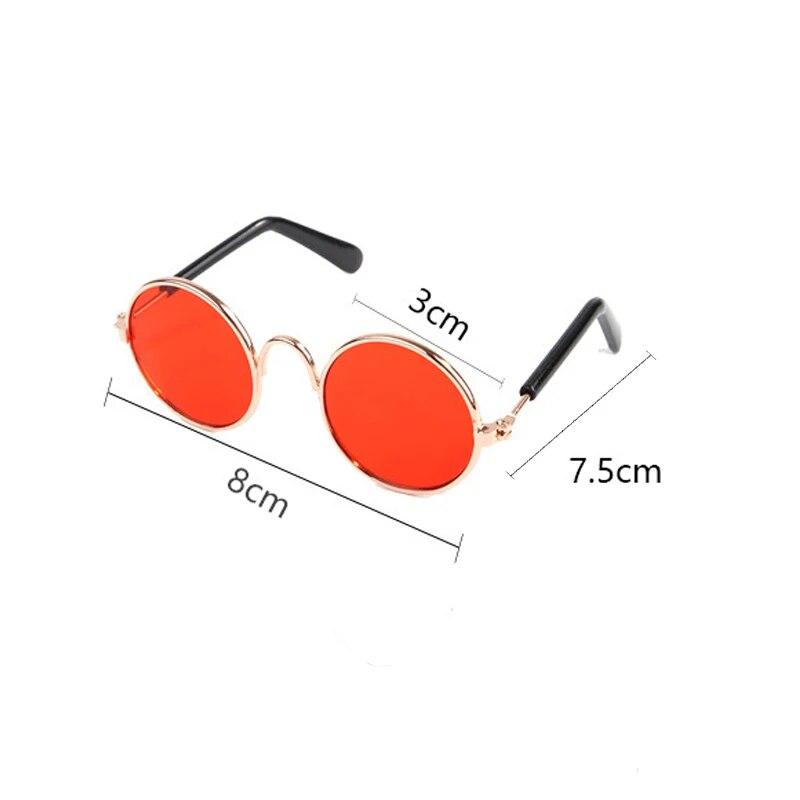Pet Glasses Cool Reflective Coating Mini Sun Glasses for Puppy Kitten Funny Headwear Mental Frame Resin Lens Cute Costume