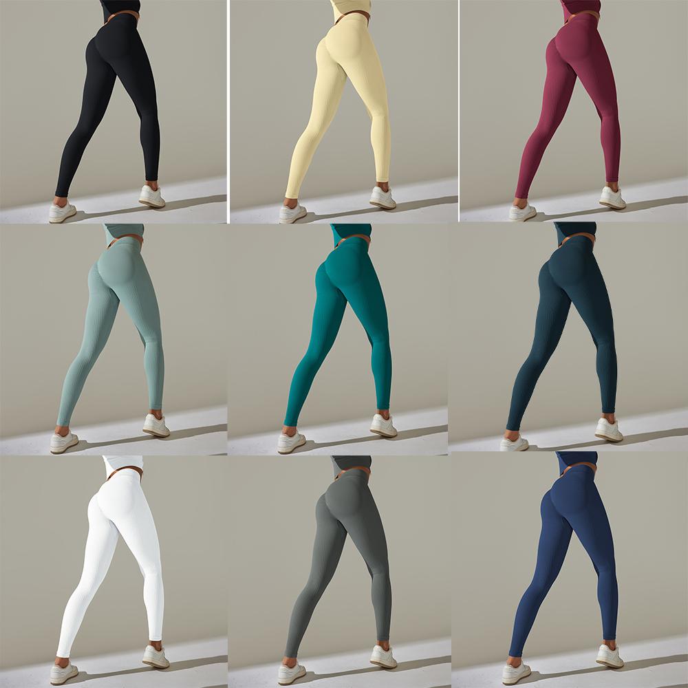 Бесшовные леггинсы в рубчик для фитнеса, штаны для йоги, спортивные колготки с эффектом пуш-ап, тренировочная одежда, спортивная одежда для женщин, тренажерного зала
