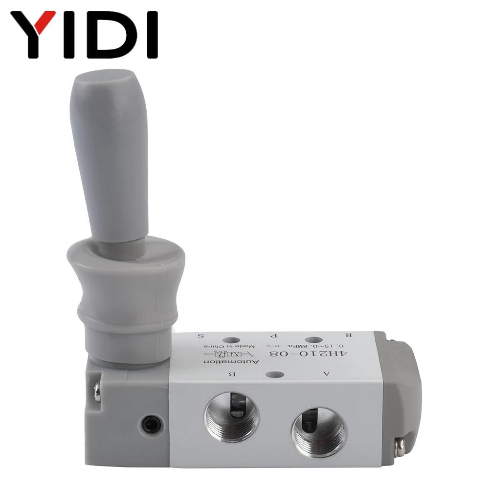 YIDI 4H21008 Pneumatic Part Hand Valve 4H210-08 Controller Compressed Air Compressor 5 Way 2 Port Switch Fitting Fittings kit