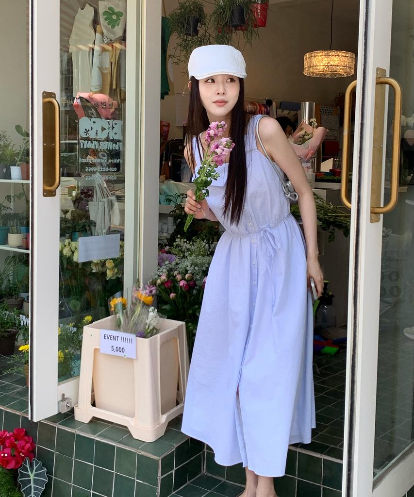 Полосатое платье без рукавов Jucy Judy J1Op322C