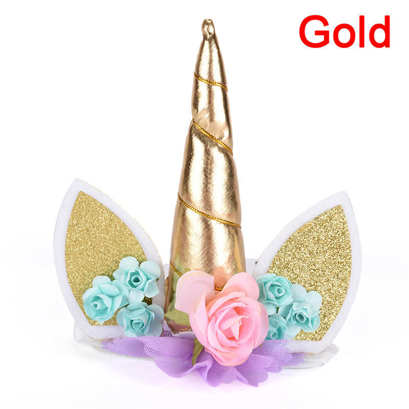 1 шт. Блестящая повязка на голову с рогом единорога для детей, аксессуары для волос на вечеринку с единорогами, декоративные