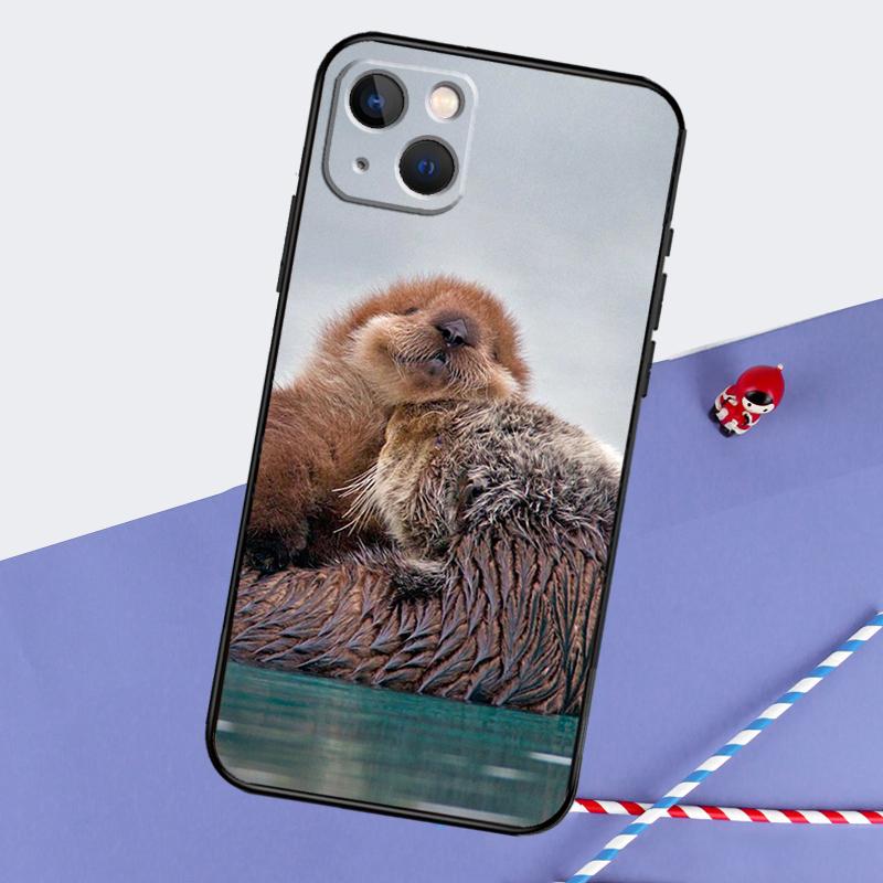 Животное выдра Милый чехол для телефона для iPhone 16 15 Pro Max 12 13 Mini 11 14 Pro Max XR 16 15 Plus 16e Чехол