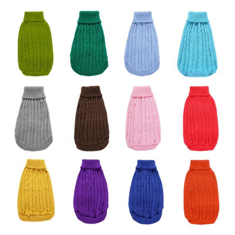 Зимний свитер для собак для маленьких и больших собак, однотонная одежда ярких цветов, одежда для собак, жилет для щенков и кошек, одежда для чихуахуа, французского бульдога