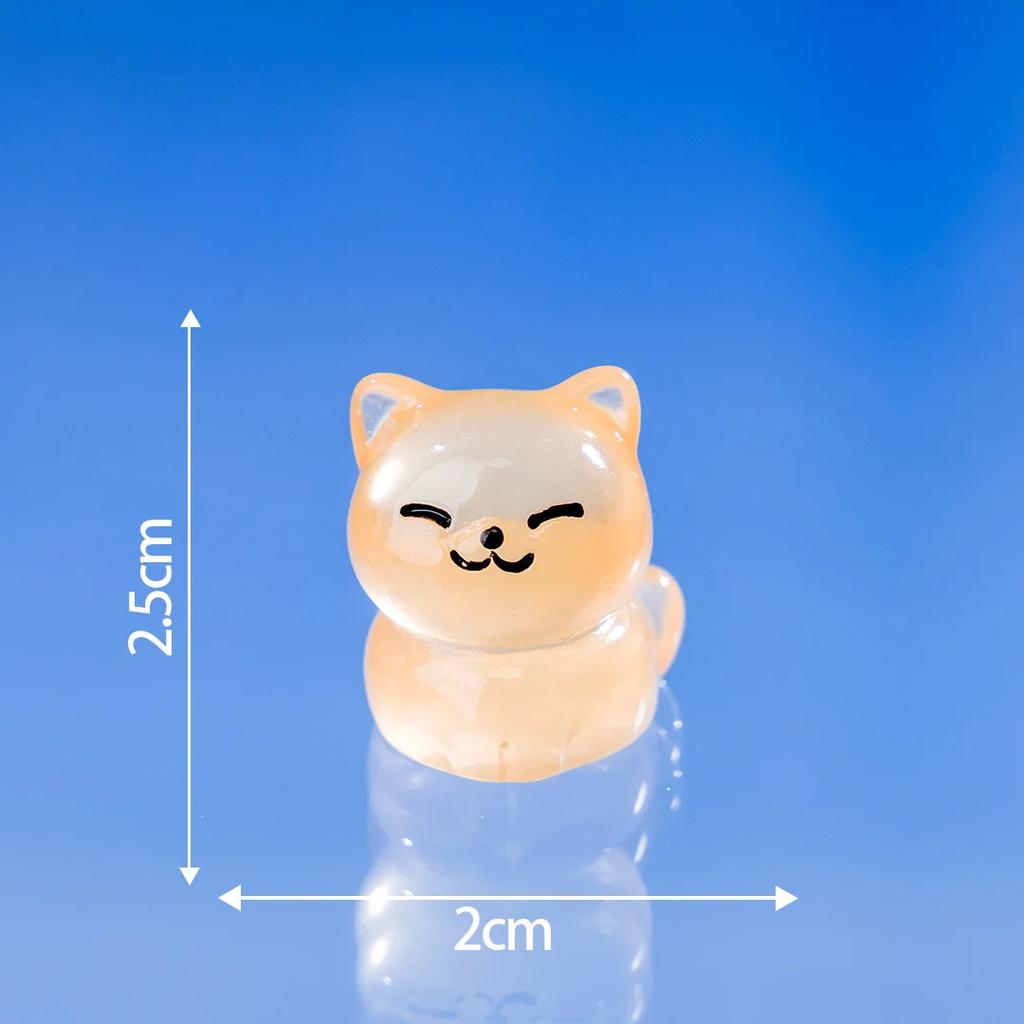10 Colourful Lucky Kittens Glow In The Dark Mini Black Cats Home Decor Decorative Figurines Miniature Desk Decoration