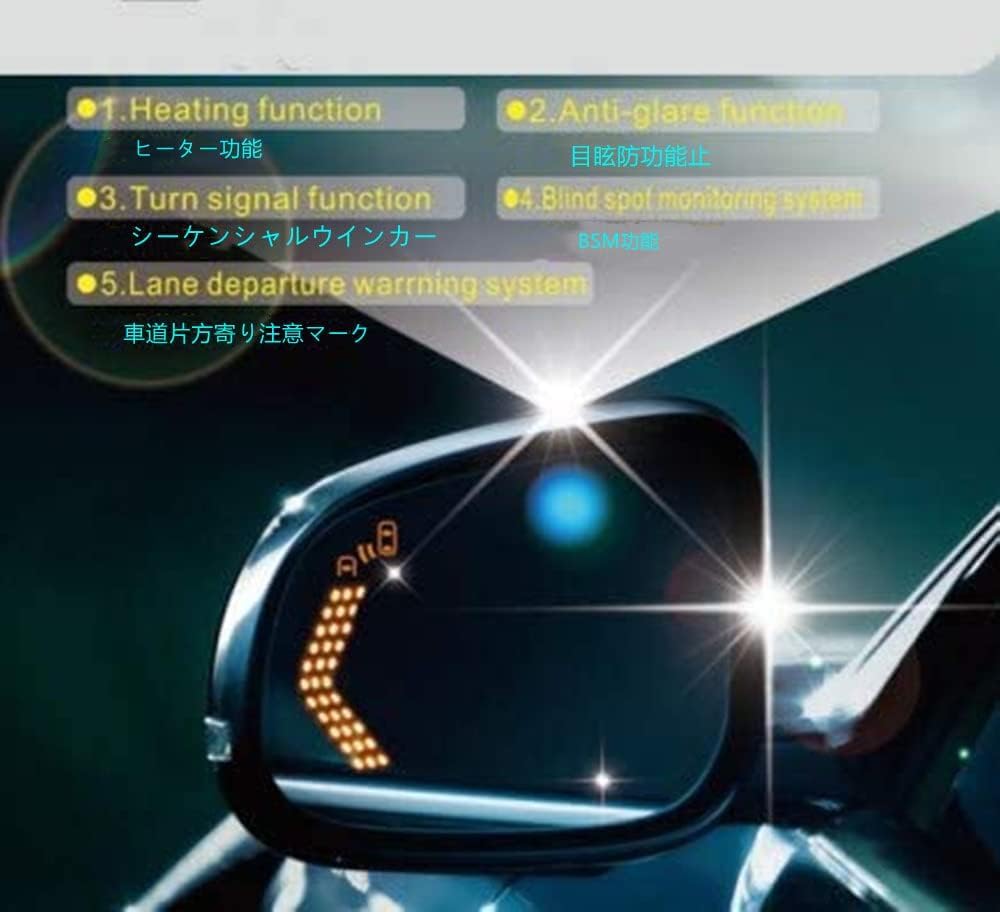 Зеркало боковое Crown серии 210 с синей линзой, с подогревом, эксклюзивный дизайн для серии 210