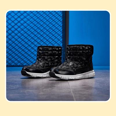 (SU)Зимние зимние сапоги для мальчиков и девочек, непромокаемая уличная теплая обувь на искусственной плюшевой подкладке