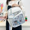 Men's and Women's Comic Pain Bag Girl's Style Student Versatile Single Shoulder Portable Messenger Bag Millet JK Class Transparent Schoolbag