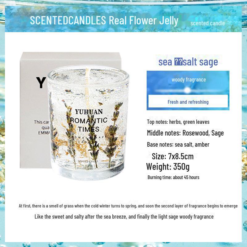 Jelly Candle, Gold Foil, Smokeless, Long-lasting Fragrance