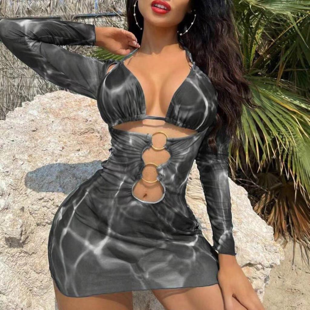 Купальник Женский 2025 Европейский И Новый 2025 Бикини Купальник для Внешней Торговли Набор из Трех Предметов Длинная Юбка Раздельный Монокини ropa de mujer