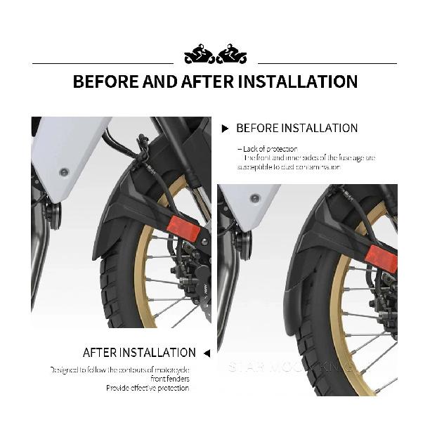 Lengthen Fender Extender For Honda XL750 XL 750 Transalp 2023-Motorcycle Front Fender Extension Mudguard