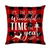 Christmas Red and Black Plaid Polyester Printed Pillowcase Home Living Room Sofa Cushion Cover Bedroom Pillow Cover