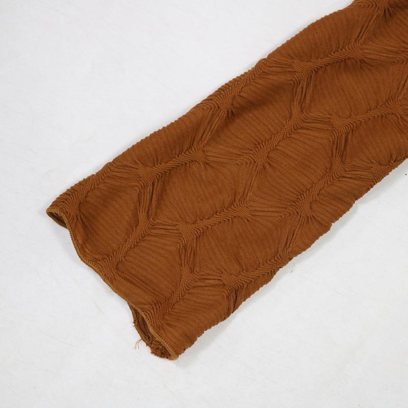 Женский новый комплект из двух предметов: короткий топ с однотонным воротником, длинными рукавами и модными узкими брюками