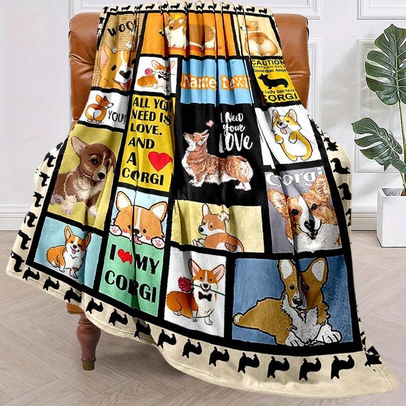 Dog Customize Your Name Blanket Warm Comfortable And Soft Blankets Are Suitable For Home Chairs Office Sofas Sofas Office Camping And Gifts For