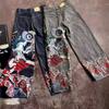 Джинсы GLYDE Streetwear Y2K Харадзюку Готика Ретро Хип-Хоп Вышитые Мешковатые Джинсы Мужские Женские Новые Брюки с Высокой Талией и Широкими Штанинами