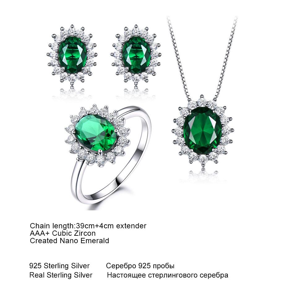 925 Серебряный Модные Комплекты Ювелирных Изделий Для Женщин Зеленый Полный Циркон Цветок Кулон Ожерелье Серьги Кольцо Комплект