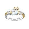 2021 I Will Always Be with You Exquisite Creative Fashion Lovely Owl Ring Double Layer Owl Mother and Child Ring Women