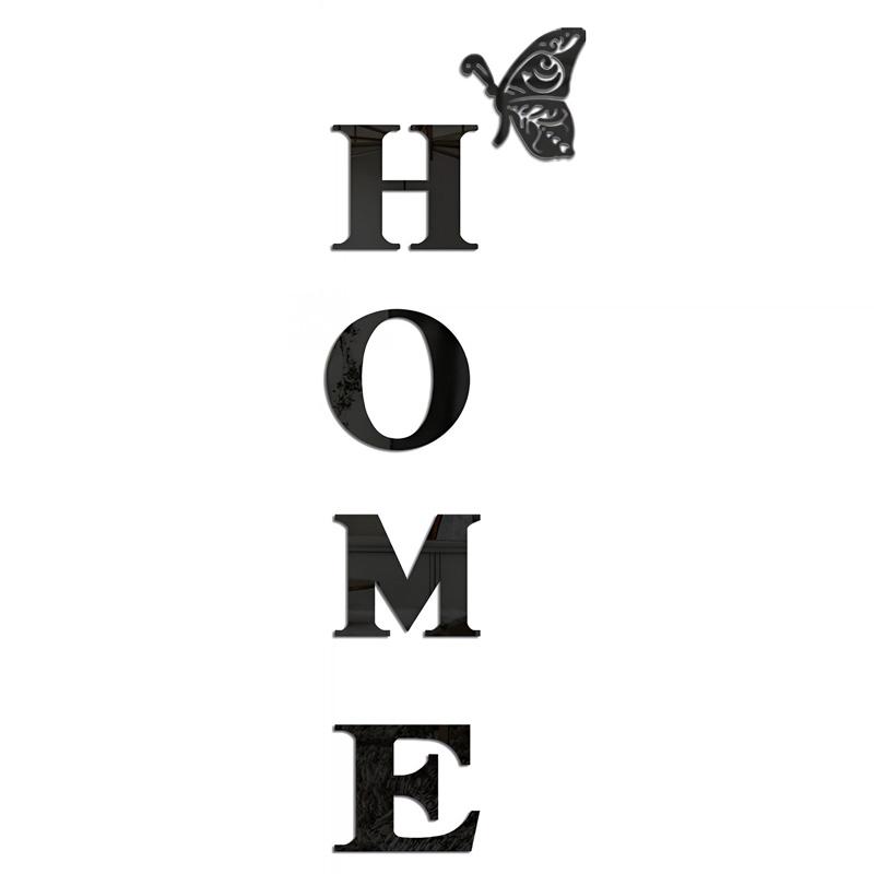 1 комплект акриловая 3D самоклеящаяся наклейка на стену с семейным слоганом, сделай сам, зеркальный домашний декор HOME, съемный английский алфавит