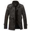 Leather Men's Winter Thickened Velvet Jacket Youth Casual Mid-length Warm Cotton Jacket