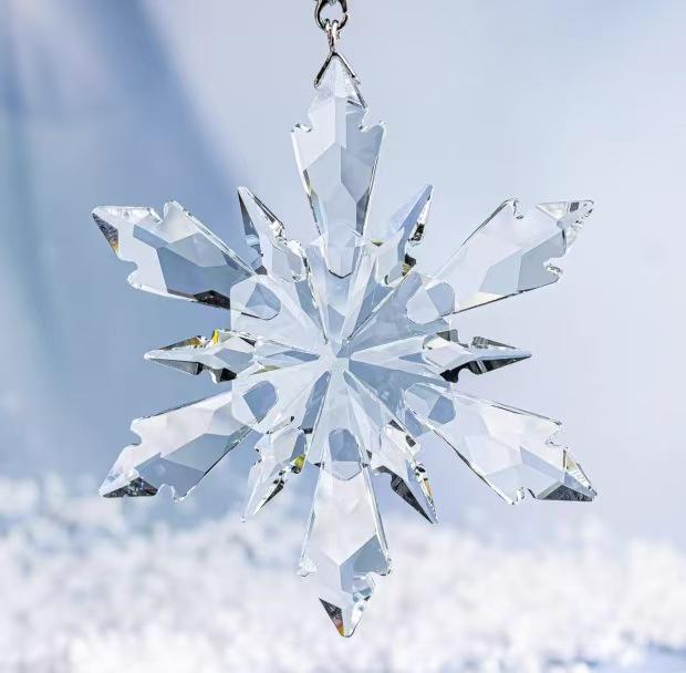 Goddess Style Crystal Snowflake Car Mirror Pendant - High-End Interior Ornament