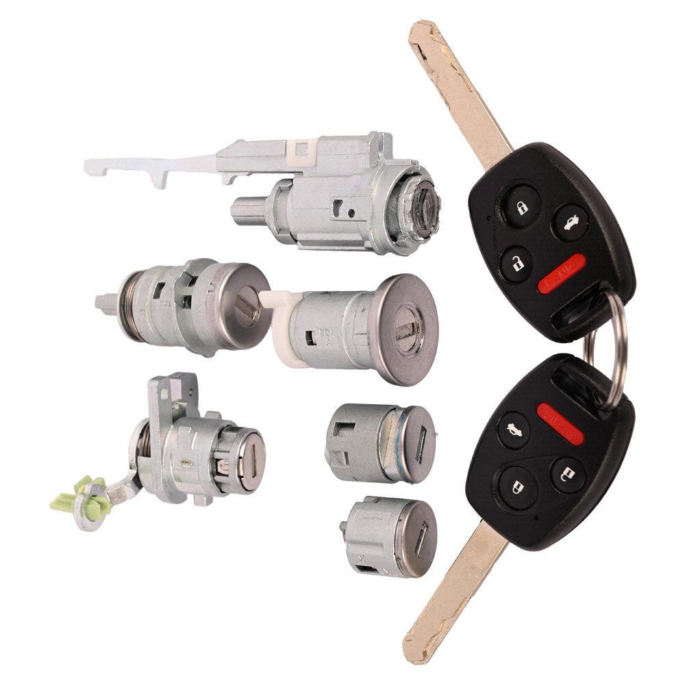 For 2003-2007 Honda Accord Ignition Switch Door Barrel Trunk Lock & Keys Kit New