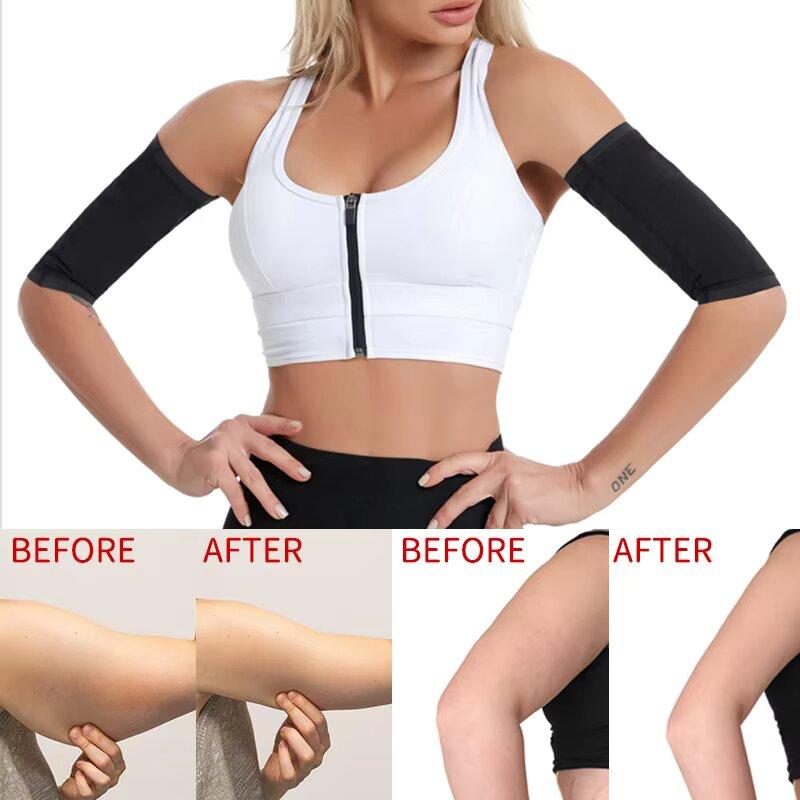 1Pair Women's Arm Slimming Shaper Compression Wrap Sport Sauna Sweat Bands Workout Fitness Arm Trimmer Strap for Weight Loss1Pai