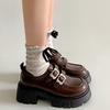 Модные темпераментные черные туфли на платформе из бархата в стиле ретро, женские туфли из кожи, новинка 2025 года, теплая обувь из хлопка Мэри Джейн на осень и зиму