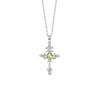 Embossed Craft Cross S925 Sterling Silver Necklace Women's European Sweet Cool Wind Natural Color Treasure Niche Personalized Clavicle Chain